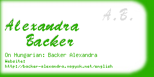alexandra backer business card